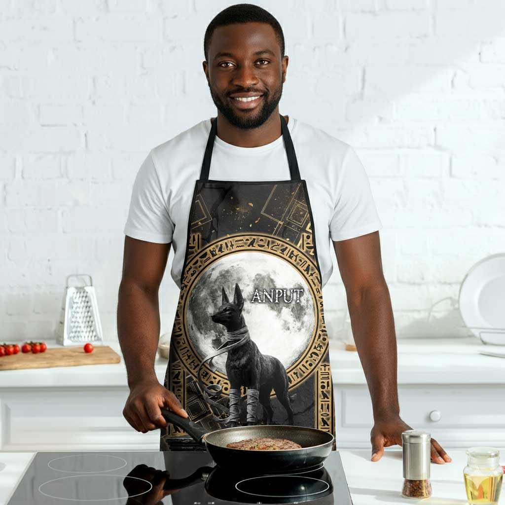 Anput Jackal Mask Apron with Full Moon Egyptian Afterlife Symbolism