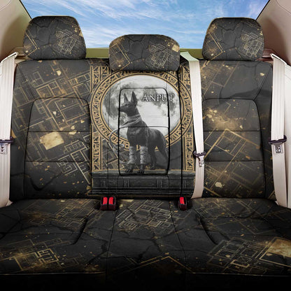 Anput Jackal Mask Back Car Seat Cover with Full Moon Egyptian Afterlife Symbolism