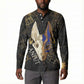 Anput Jackal Mask Button Sweatshirt with Full Moon Egyptian Afterlife Symbolism