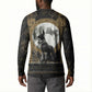 Anput Jackal Mask Button Sweatshirt with Full Moon Egyptian Afterlife Symbolism