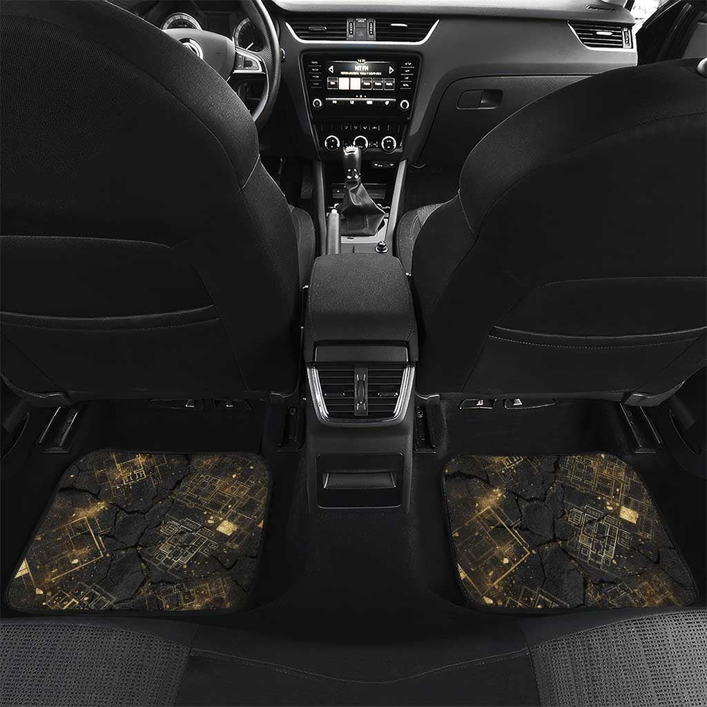Anput Jackal Mask Car Mats with Full Moon Egyptian Afterlife Symbolism