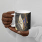 Anput Jackal Mask Ceramic Mug with Full Moon Egyptian Afterlife Symbolism