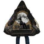 Anput Jackal Mask Cloak with Full Moon Egyptian Afterlife Symbolism