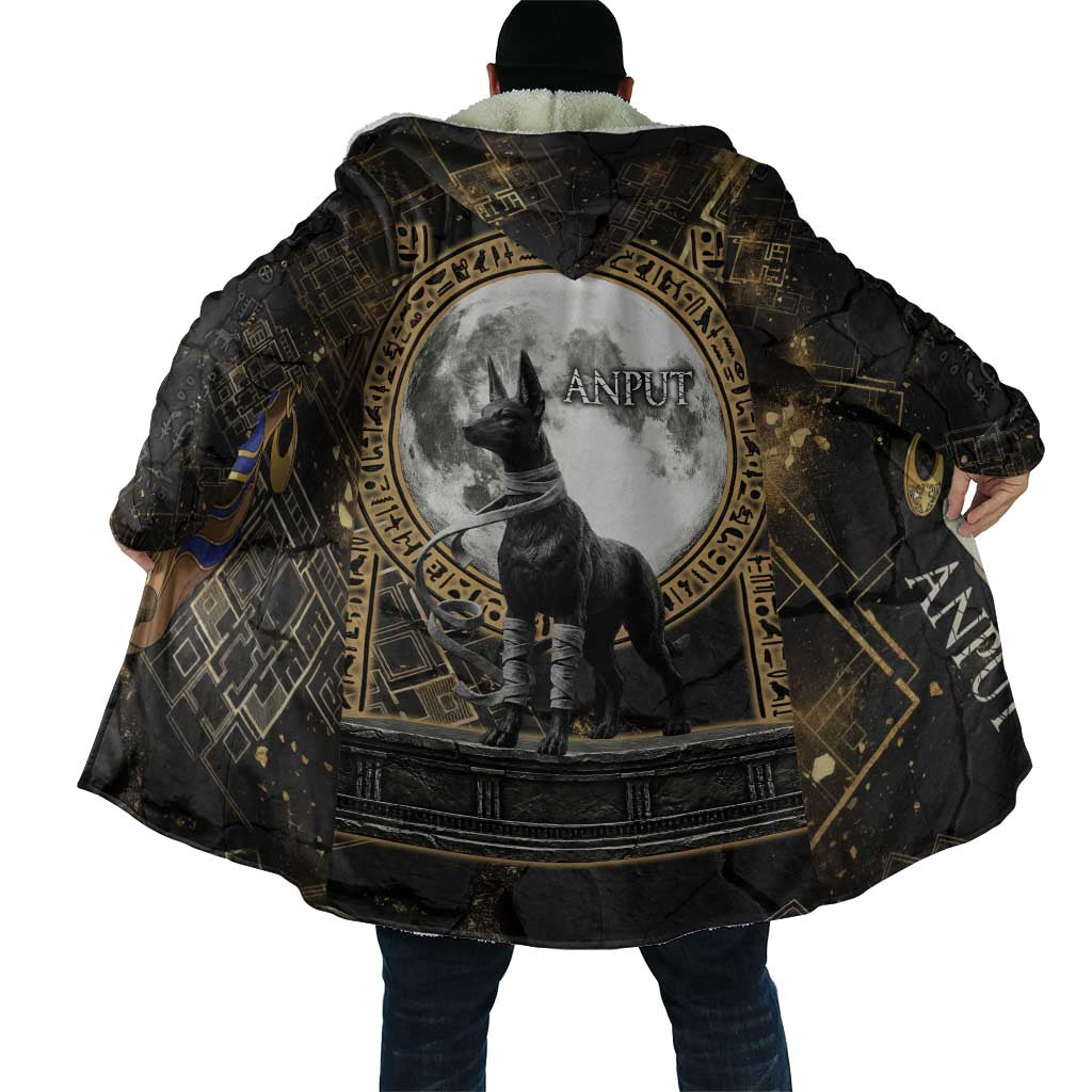 Anput Jackal Mask Cloak with Full Moon Egyptian Afterlife Symbolism