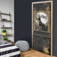 Anput Jackal Mask Door Cover with Full Moon Egyptian Afterlife Symbolism