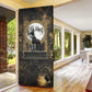 Anput Jackal Mask Door Cover with Full Moon Egyptian Afterlife Symbolism
