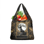 Anput Jackal Mask Grocery Bag with Full Moon Egyptian Afterlife Symbolism