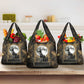 Anput Jackal Mask Grocery Bag with Full Moon Egyptian Afterlife Symbolism