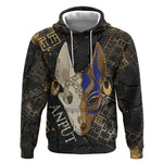 Anput Jackal Mask Hoodie with Full Moon Egyptian Afterlife Symbolism