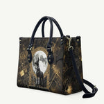 Anput Jackal Mask Leather Bag with Full Moon Egyptian Afterlife Symbolism