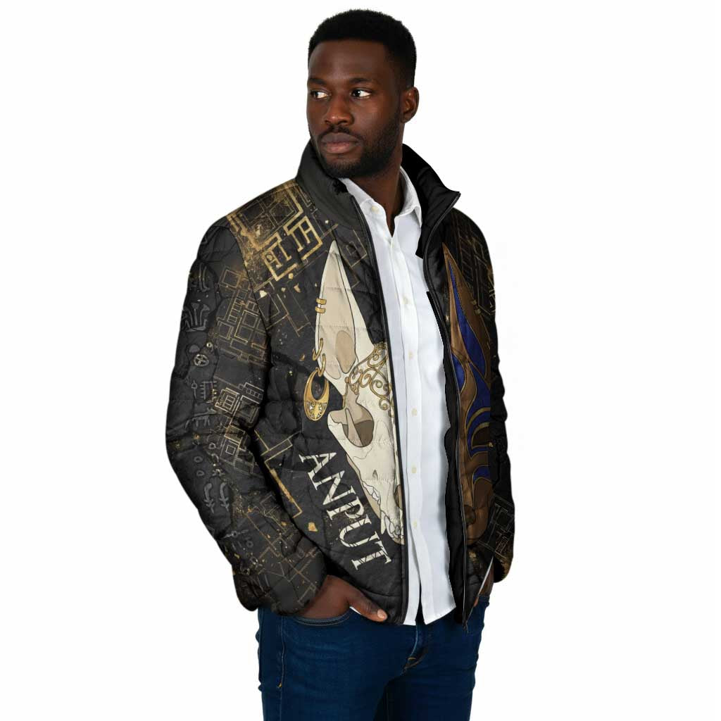 Anput Jackal Mask Padded Jacket with Full Moon Egyptian Afterlife Symbolism