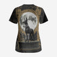 Anput Jackal Mask Scrub Top with Full Moon Egyptian Afterlife Symbolism