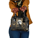 Anput Jackal Mask Shoulder Handbag with Full Moon Egyptian Afterlife Symbolism