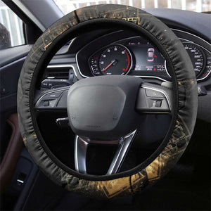 Anput Jackal Mask Steering Wheel Cover with Full Moon Egyptian Afterlife Symbolism