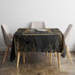 Anput Jackal Mask Tablecloth with Full Moon Egyptian Afterlife Symbolism