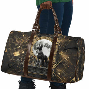Anput Jackal Mask Travel Bag with Full Moon Egyptian Afterlife Symbolism