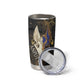 Anput Jackal Mask Tumbler Cup with Full Moon Egyptian Afterlife Symbolism
