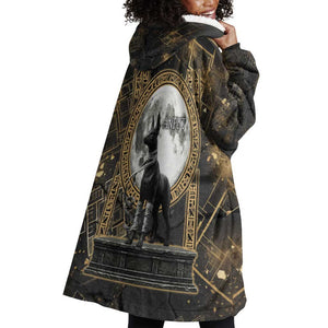 Anput Jackal Mask Wearable Blanket Hoodie with Full Moon Egyptian Afterlife Symbolism