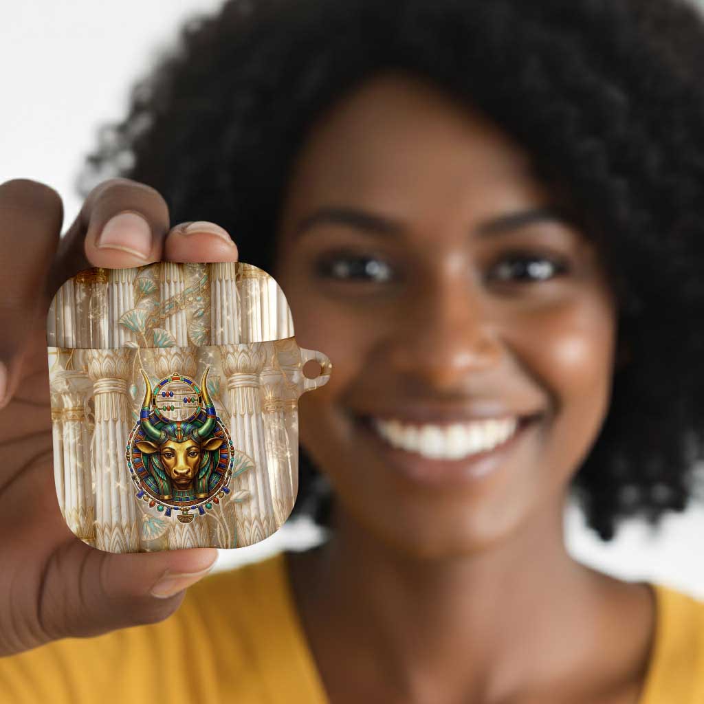 Hathor AirPods Case with Sacred Cow Head Egyptian Fertility Symbolism