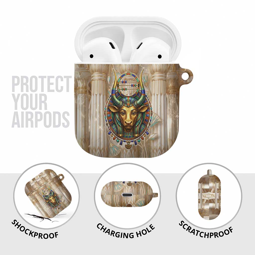 Hathor AirPods Case with Sacred Cow Head Egyptian Fertility Symbolism