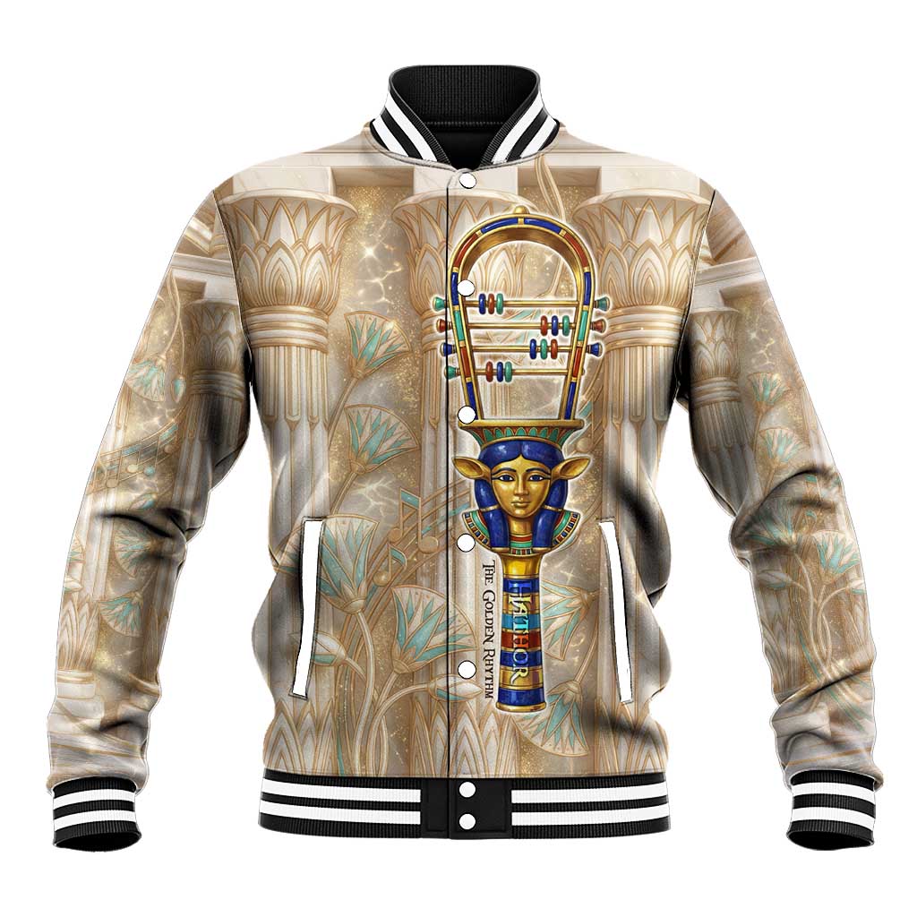 Hathor Baseball Jacket with Sacred Cow Head Egyptian Fertility Symbolism