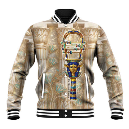Hathor Baseball Jacket with Sacred Cow Head Egyptian Fertility Symbolism