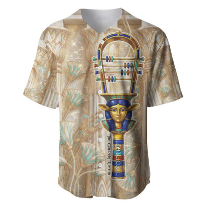 Hathor Baseball Jersey with Sacred Cow Head Egyptian Fertility Symbolism
