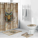Hathor Bathroom Set with Sacred Cow Head Egyptian Fertility Symbolism