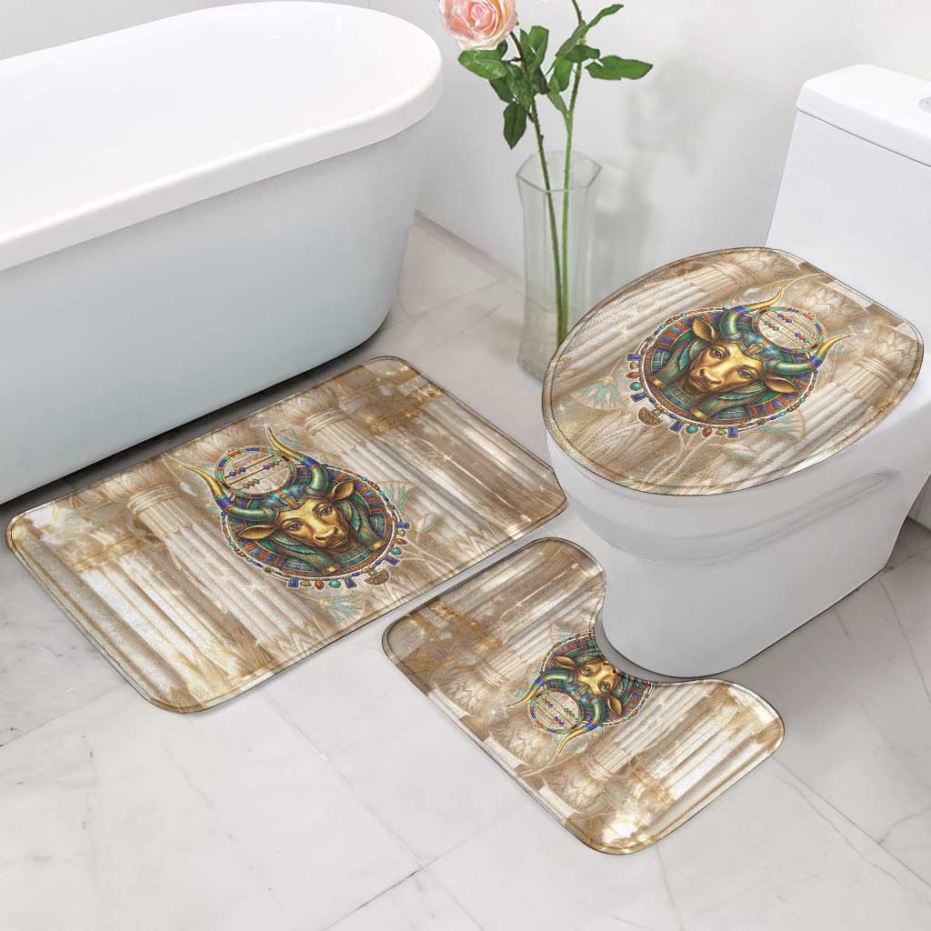 Hathor Bathroom Set with Sacred Cow Head Egyptian Fertility Symbolism