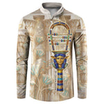 Hathor Button Sweatshirt with Sacred Cow Head Egyptian Fertility Symbolism