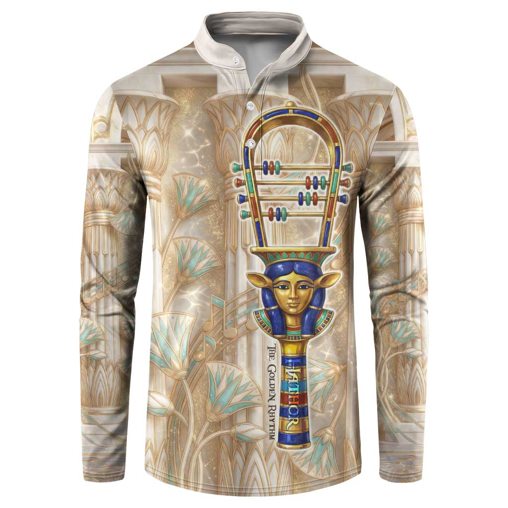 Hathor Button Sweatshirt with Sacred Cow Head Egyptian Fertility Symbolism