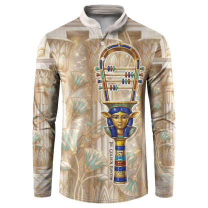Hathor Button Sweatshirt with Sacred Cow Head Egyptian Fertility Symbolism