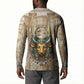 Hathor Button Sweatshirt with Sacred Cow Head Egyptian Fertility Symbolism
