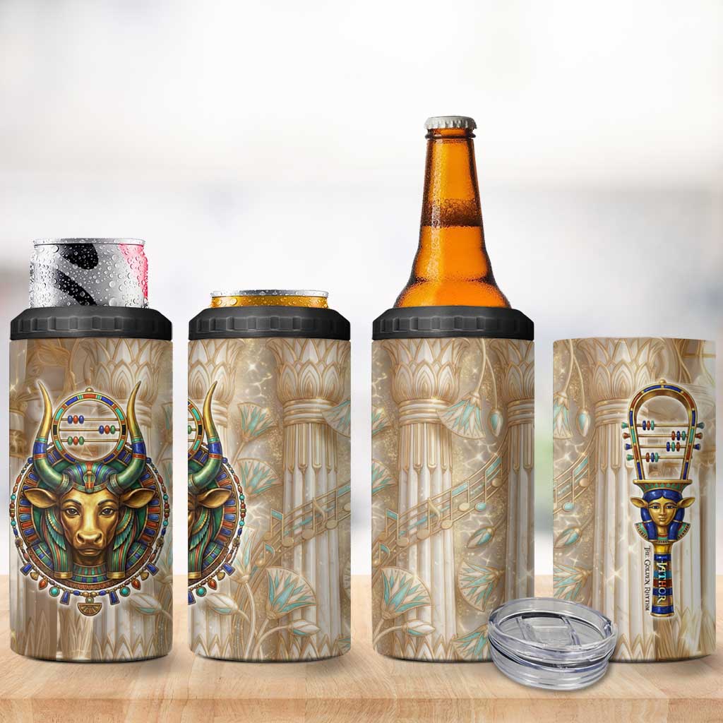Hathor 4 in 1 Can Cooler Tumbler with Sacred Cow Head Egyptian Fertility Symbolism