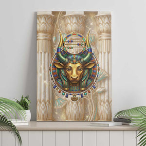 Hathor Canvas Wall Art with Sacred Cow Head Egyptian Fertility Symbolism