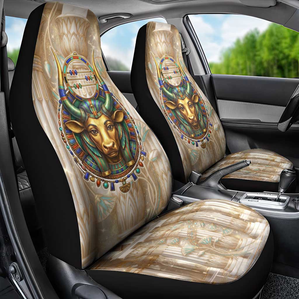 Hathor Car Seat Cover with Sacred Cow Head Egyptian Fertility Symbolism