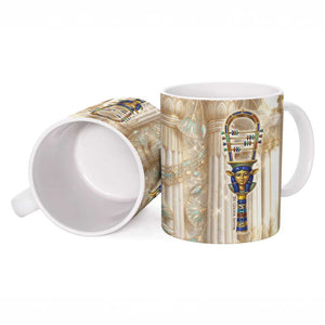 Hathor Ceramic Mug with Sacred Cow Head Egyptian Fertility Symbolism