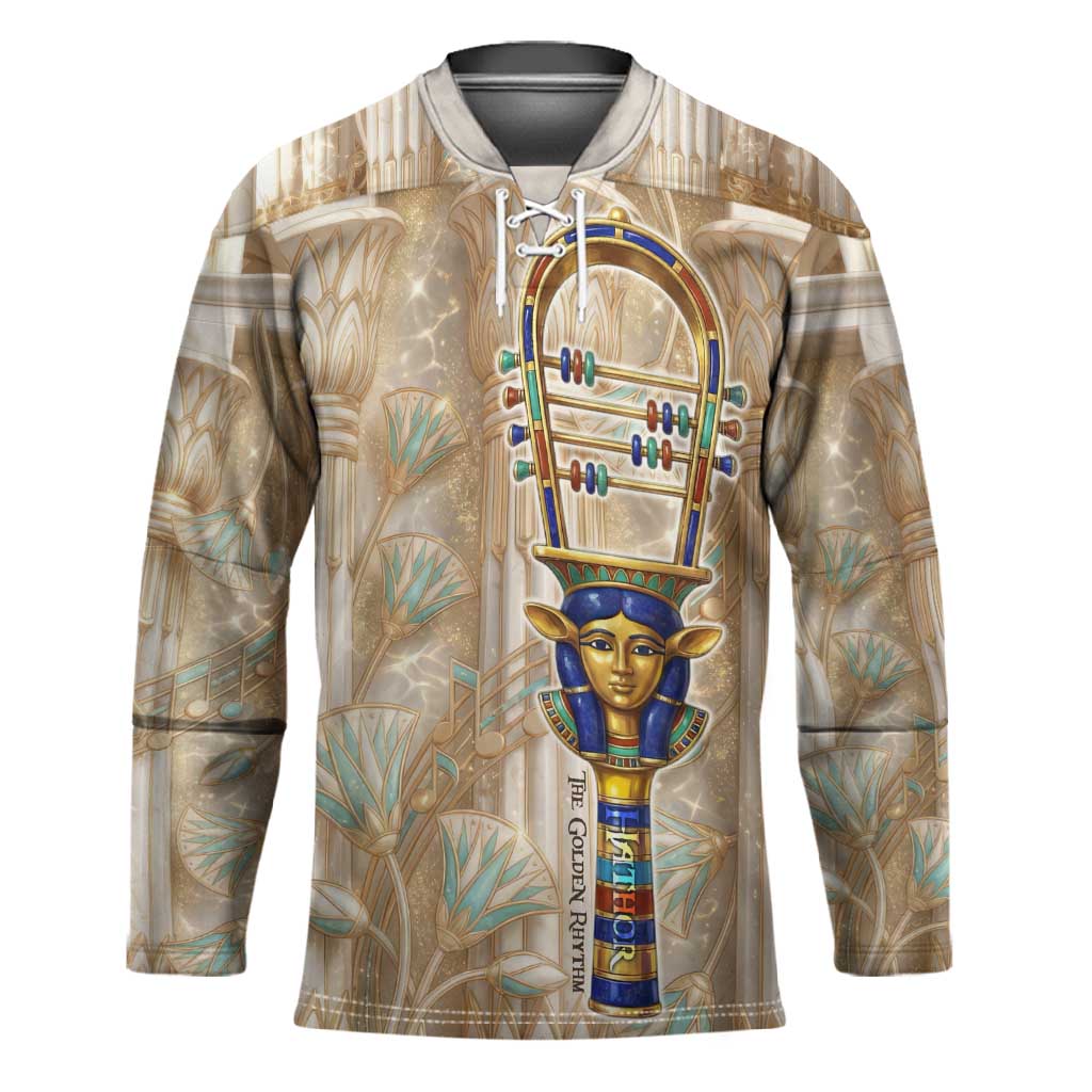 Hathor Hockey Jersey with Sacred Cow Head Egyptian Fertility Symbolism