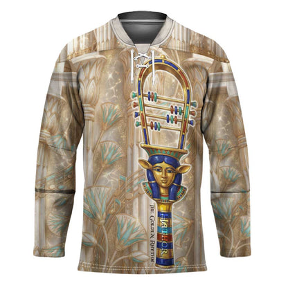 Hathor Hockey Jersey with Sacred Cow Head Egyptian Fertility Symbolism
