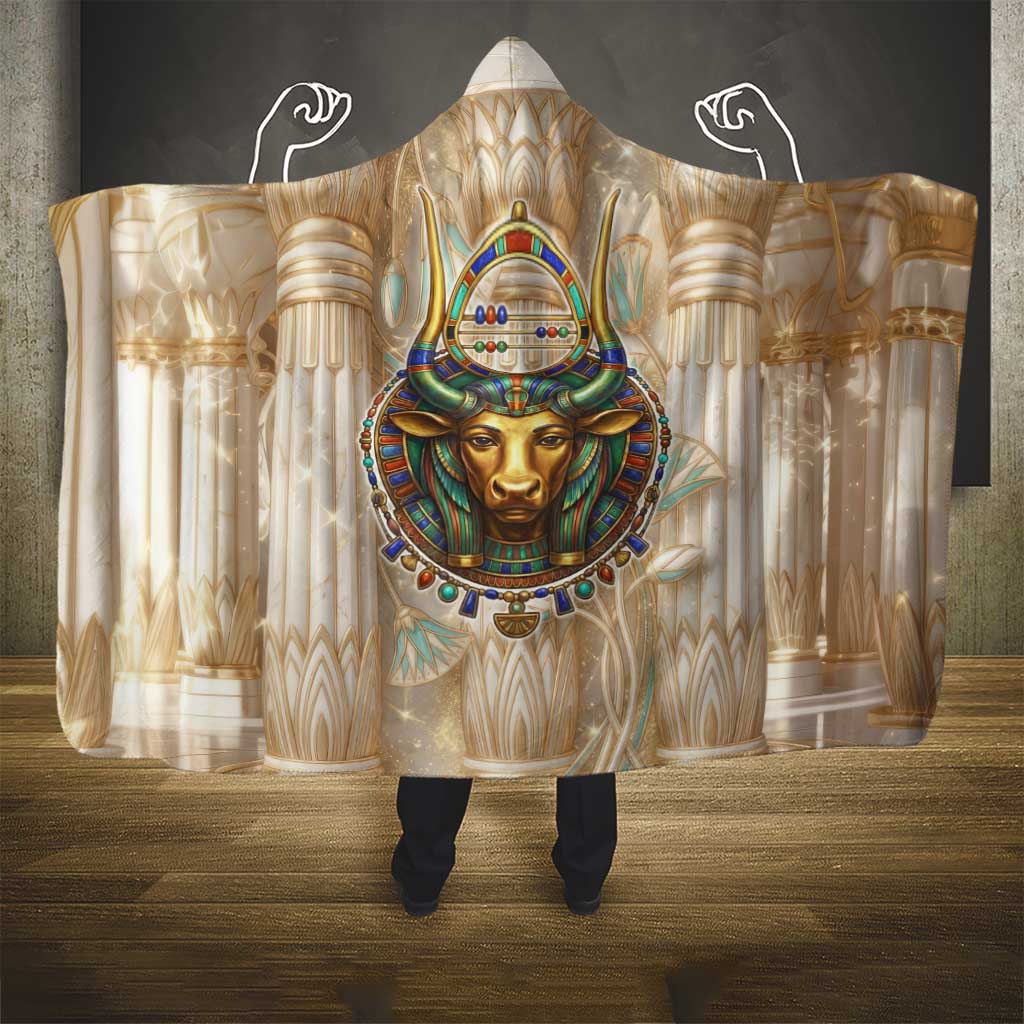 Hathor Hooded Blanket with Sacred Cow Head Egyptian Fertility Symbolism