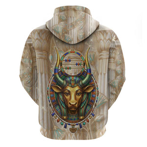 Hathor Hoodie with Sacred Cow Head Egyptian Fertility Symbolism