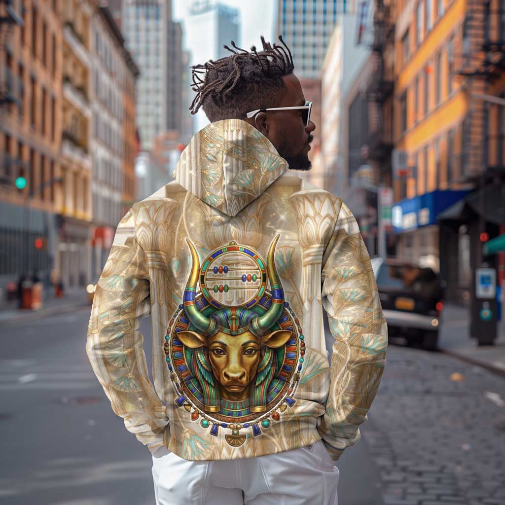 Hathor Hoodie with Sacred Cow Head Egyptian Fertility Symbolism