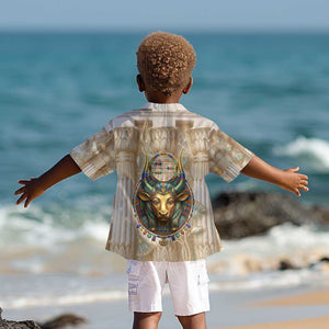 Hathor Kid Hawaiian Shirt with Sacred Cow Head Egyptian Fertility Symbolism