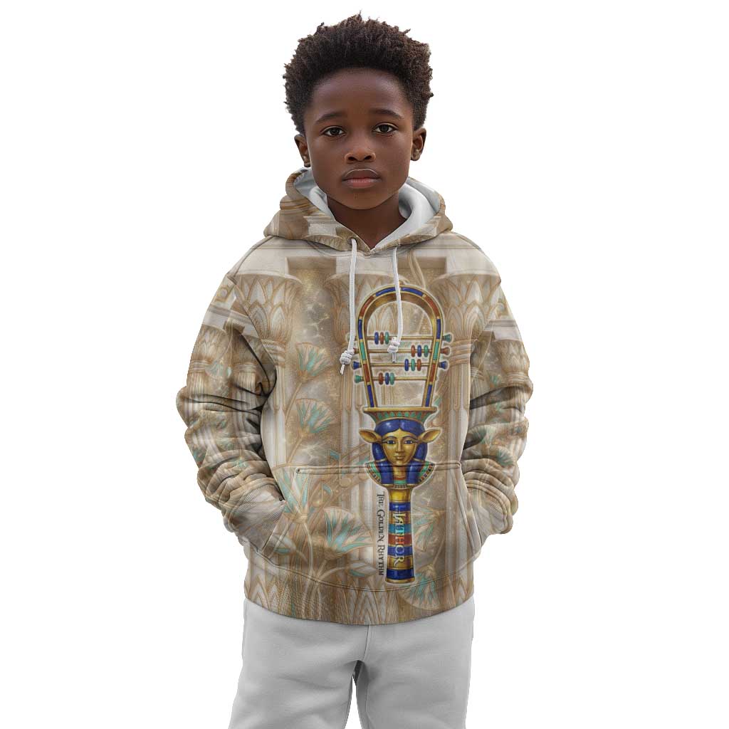 Hathor Kid Hoodie with Sacred Cow Head Egyptian Fertility Symbolism