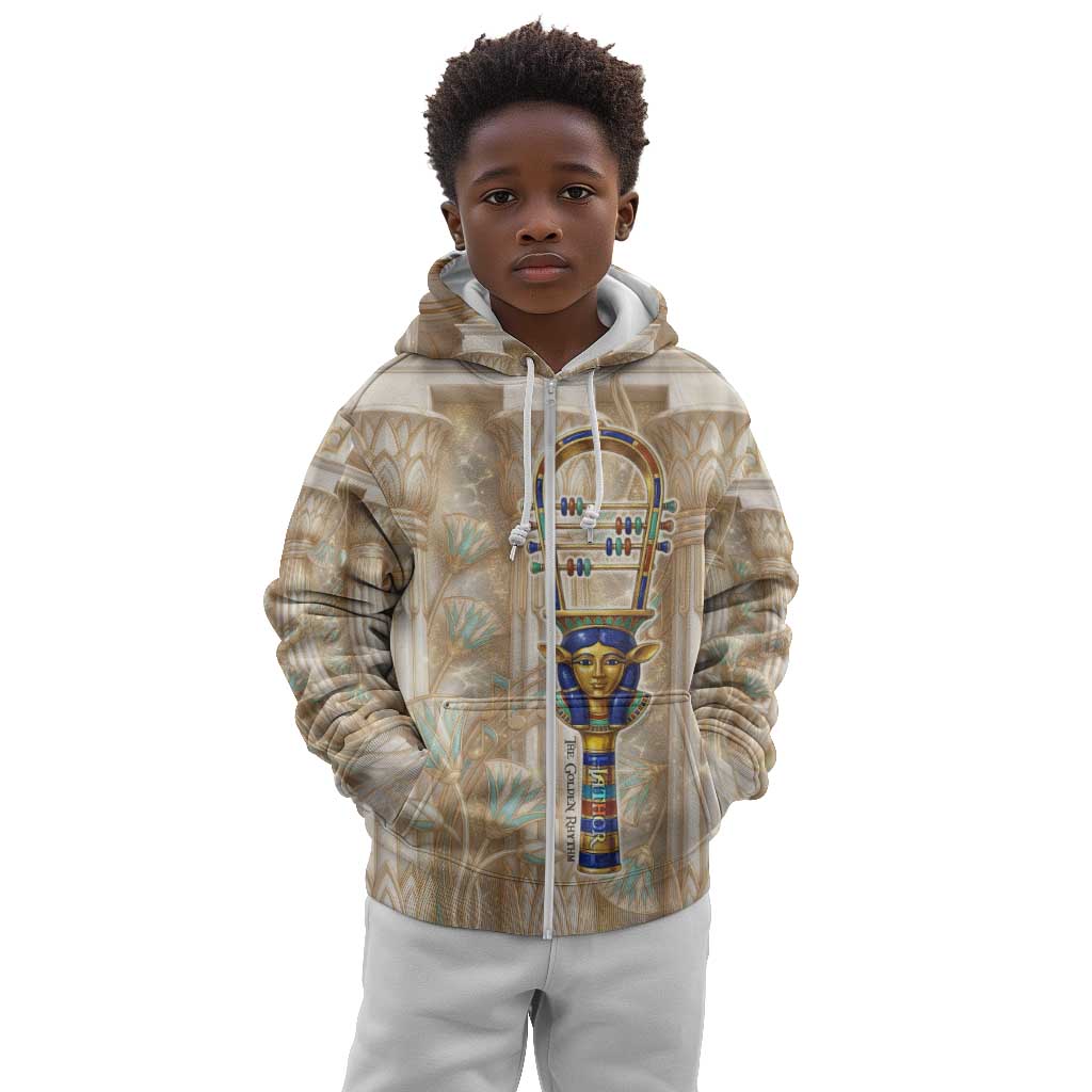 Hathor Kid Hoodie with Sacred Cow Head Egyptian Fertility Symbolism
