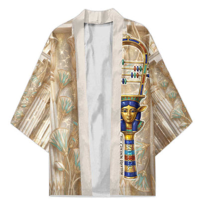 Hathor Kimono with Sacred Cow Head Egyptian Fertility Symbolism