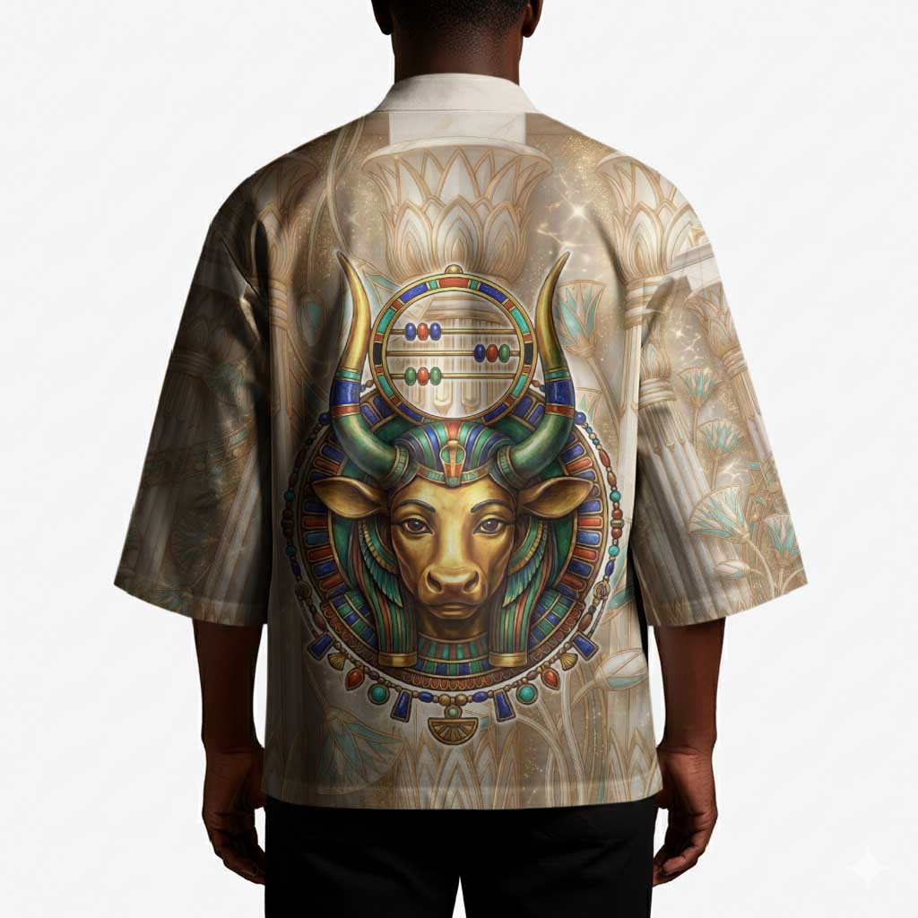 Hathor Kimono with Sacred Cow Head Egyptian Fertility Symbolism