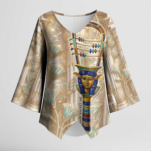 Hathor Kimono Sleeve Blouse with Sacred Cow Head Egyptian Fertility Symbolism
