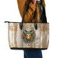 Hathor Leather Tote Bag with Sacred Cow Head Egyptian Fertility Symbolism