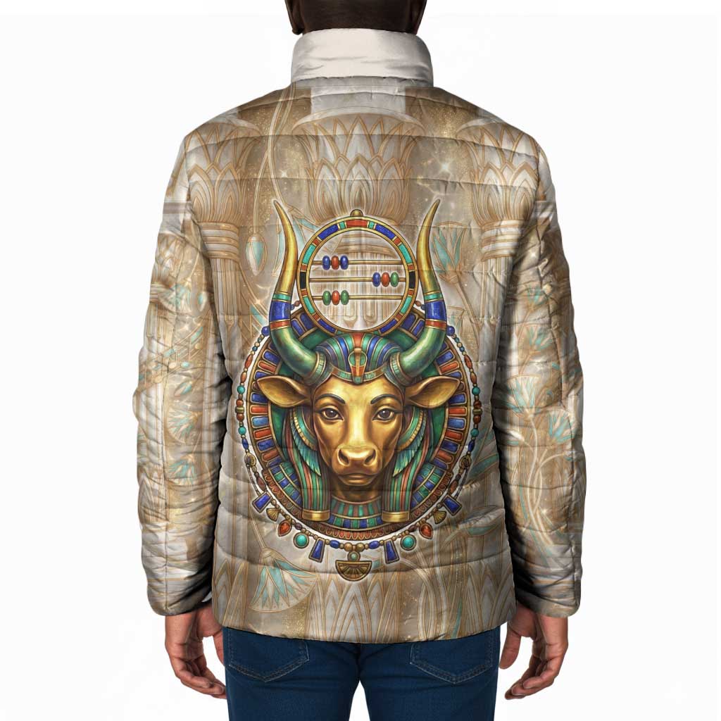 Hathor Padded Jacket with Sacred Cow Head Egyptian Fertility Symbolism